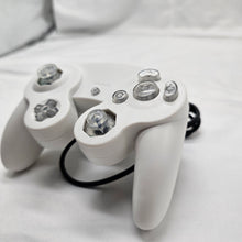 Load image into Gallery viewer, Custom Made GameCube Controller, NGC Crystal Grey on White Gamepad For Game Cube, Wii, Wii U &amp; Switch
