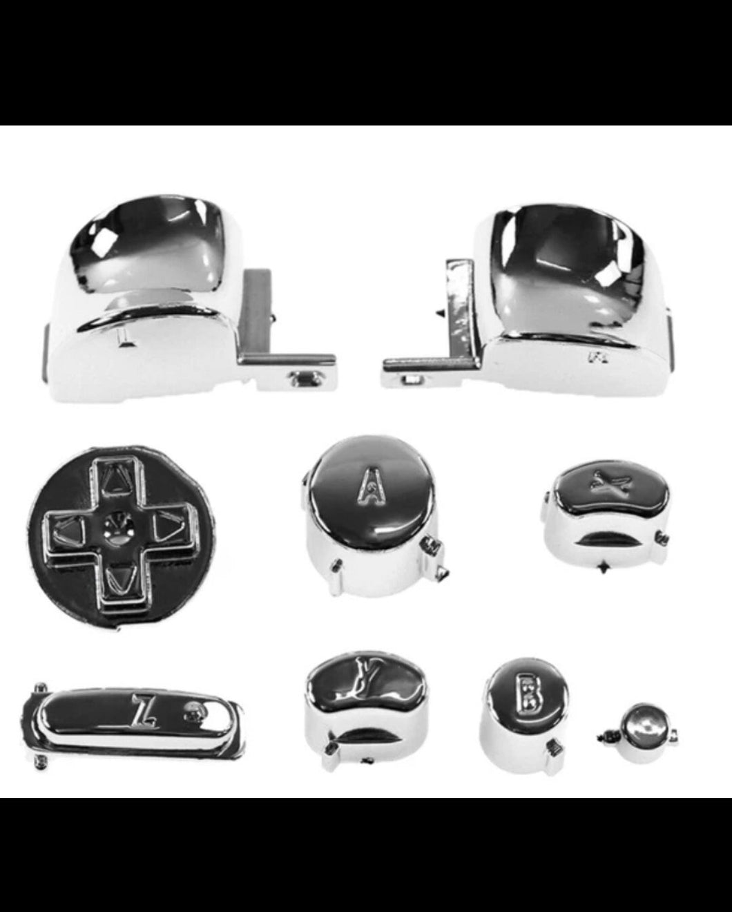 Gamecube Controller Buttons Silver Chrome - 3rd Party Buttons