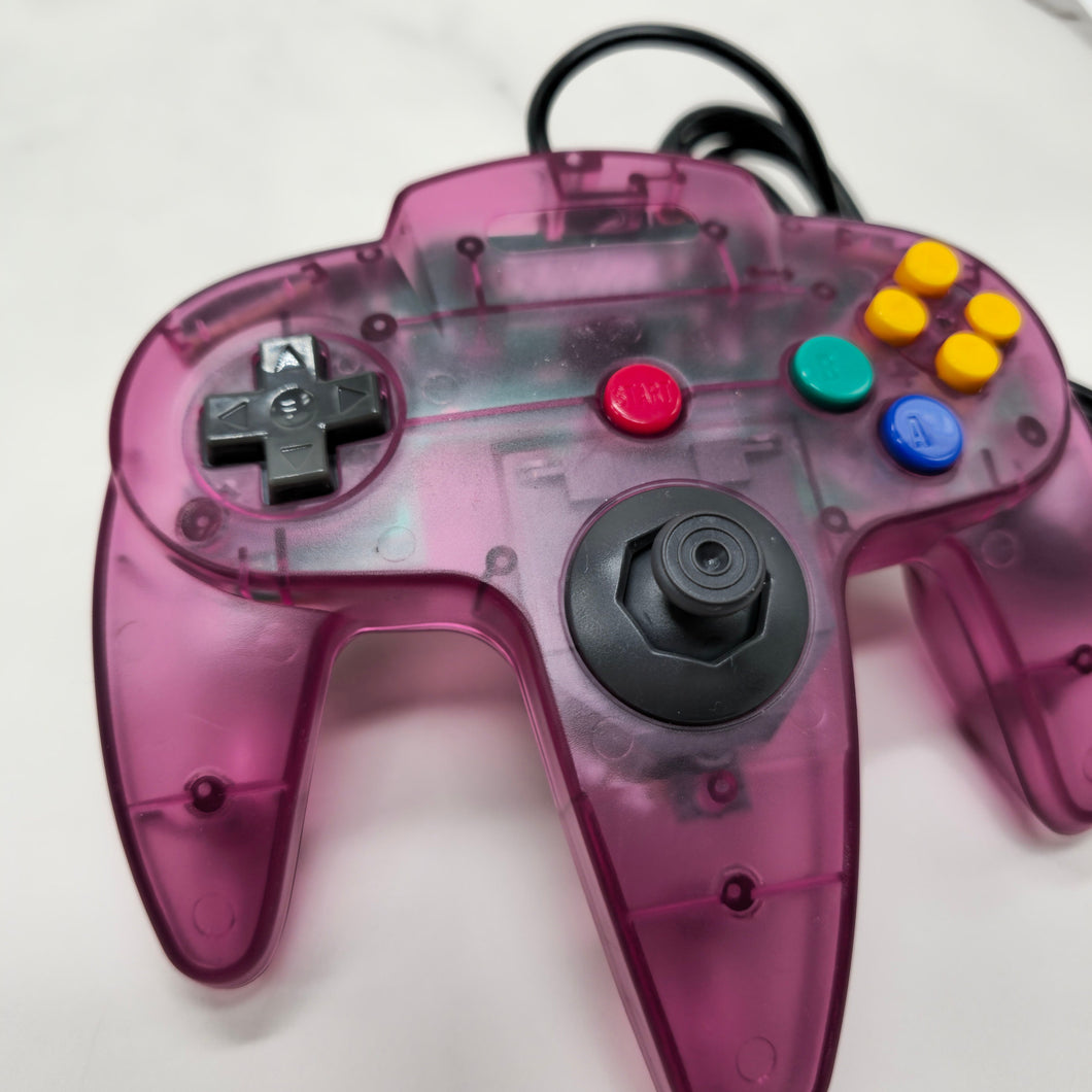 New Modded Handmade Shell Wired Controller Joystick Compatible With Nintendo 64 N64 Crystal Purple