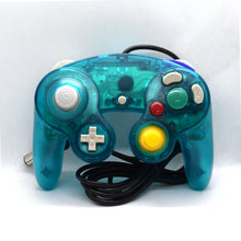 Load image into Gallery viewer, Sea Blue GamceCube Controller, NGC Transparent Teal Blue Gamepad For Gamecube, Wii, Wii U &amp; Switch - KeeranSales
