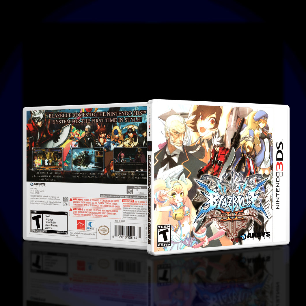 BlazBlue 2 Continuum Shift - 3DS Game Case - KeeranSales