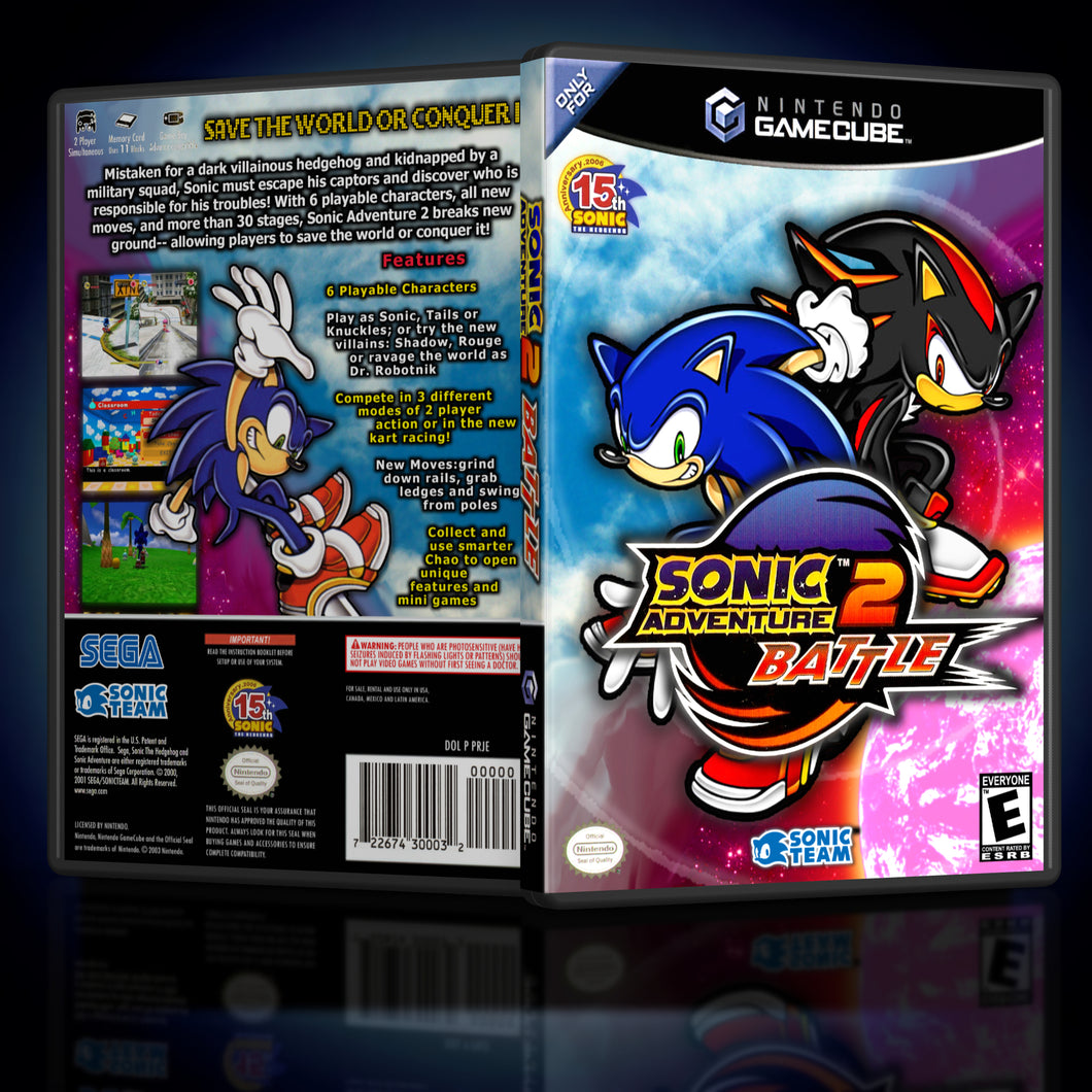 Sonic Adventure 2 Alt. Battle Single Disc Case GameCube Reproduction - KeeranSales