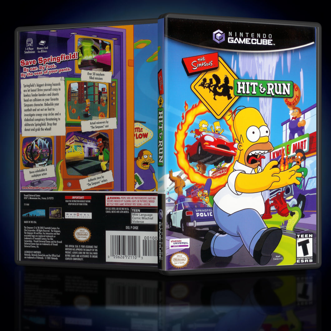 The Simpsons Hit And Run Disc Case GameCube Reproduction - KeeranSales