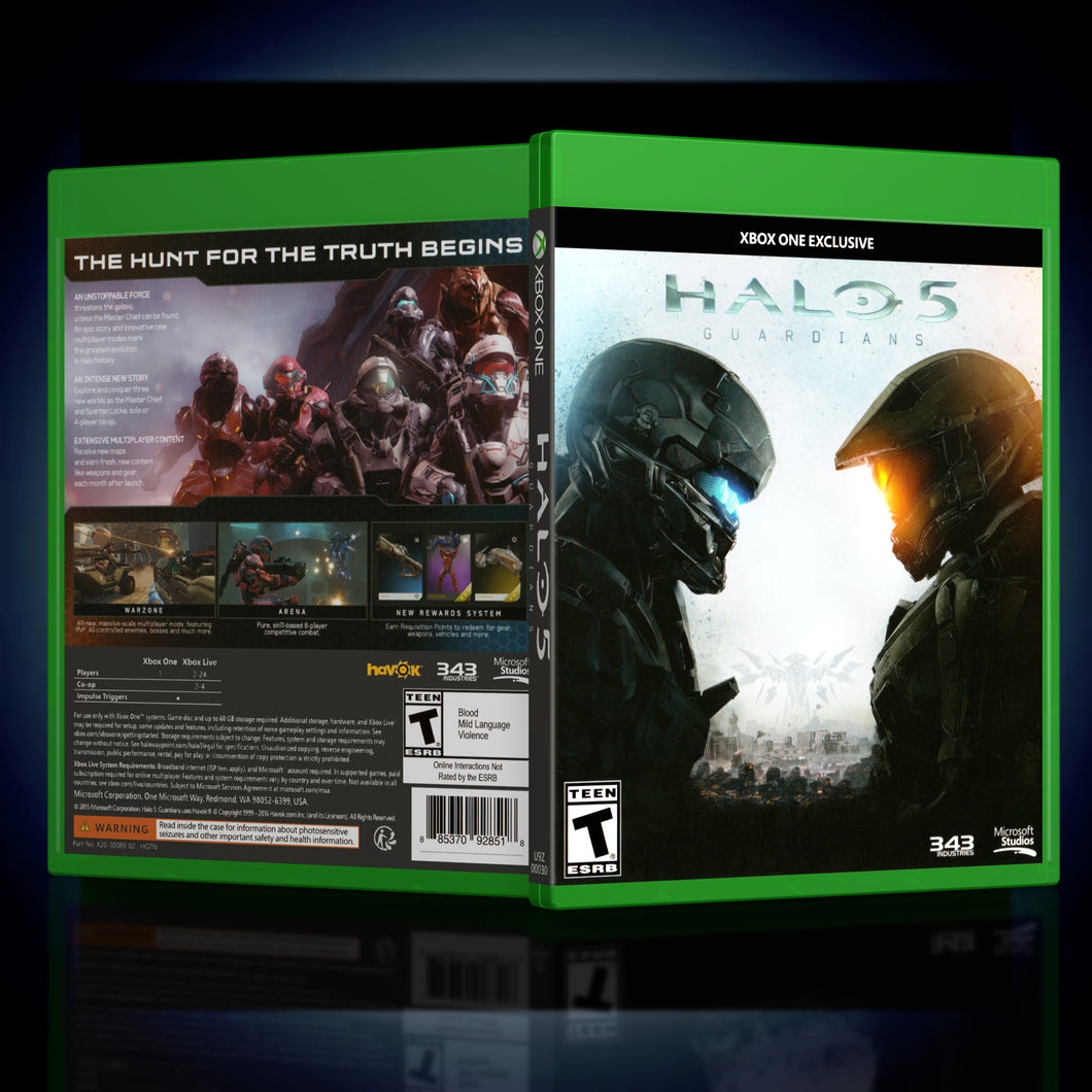 Halo 5 Guardians - Xbox ONE A to E & # - Replacement Case Only - Reproduction - No Game Included - KeeranSales