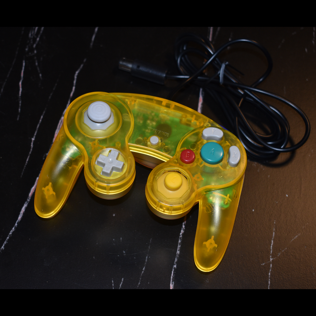 Citrine Yellow GamceCube Controller, NGC Transparent Yellow Gamepad For Gamecube, Wii, Wii U & Switch